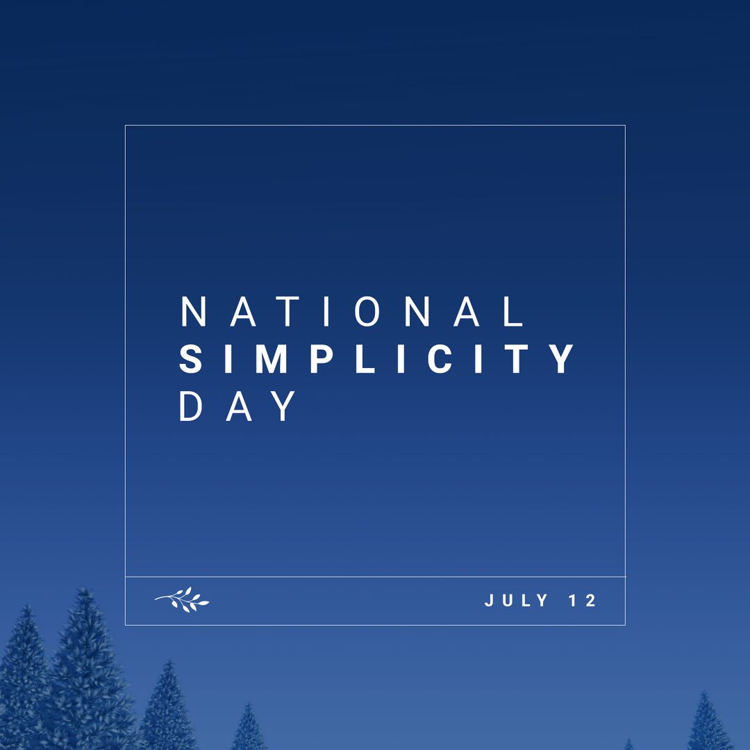 National Simplicity Day Digital Poster on Blue Background
