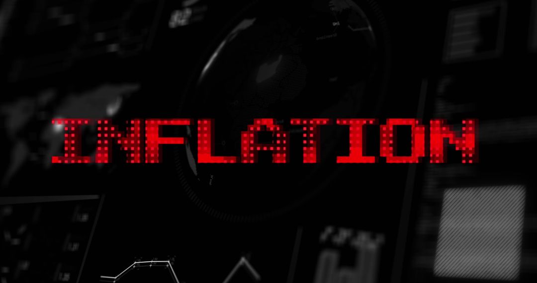 Inflation Concept with Digital Globe and Economic Data Visualization