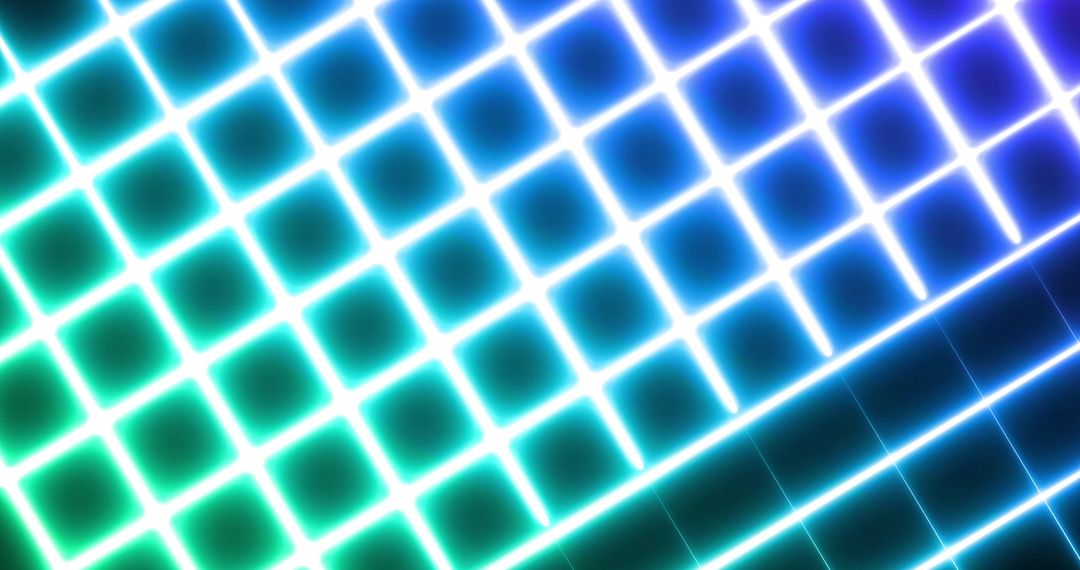 Vibrant Neon Grid with Blue and Green Gradient