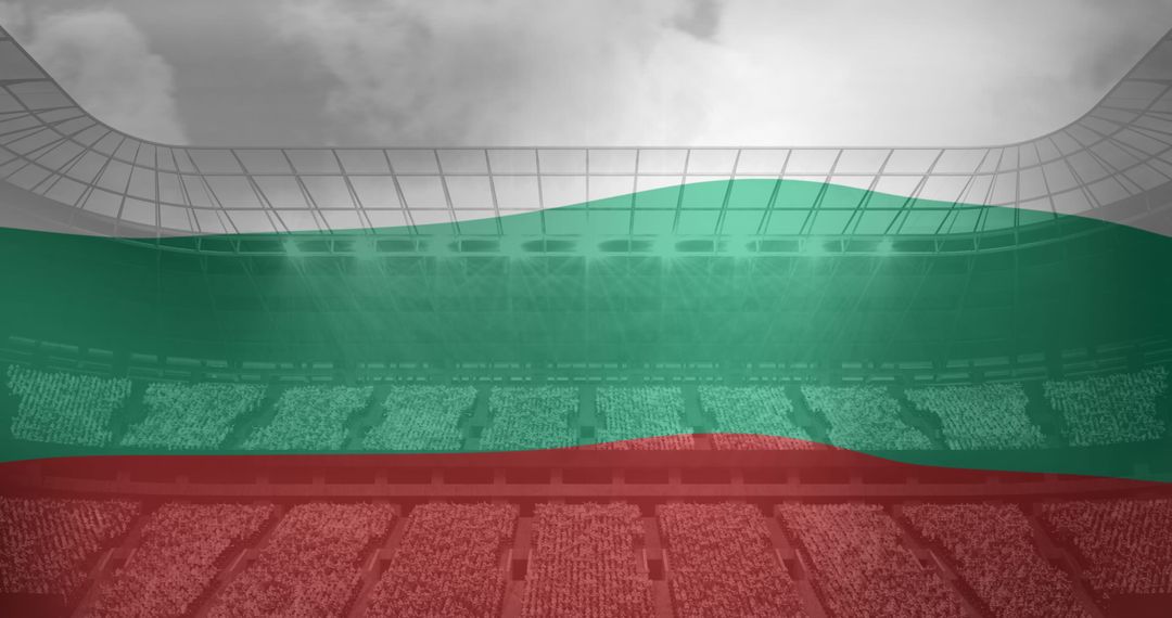 Bulgarian Flag Projection over Stadium Seating Inspires Unity - Free Images, Stock Photos and Pictures on Pikwizard.com