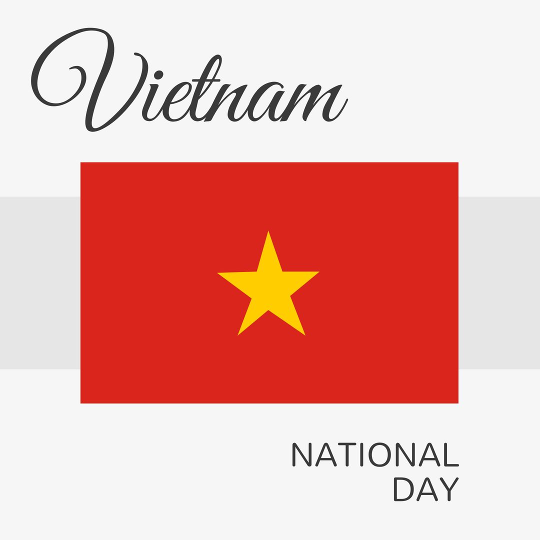 Vietnam National Day Celebration with Flag and Text