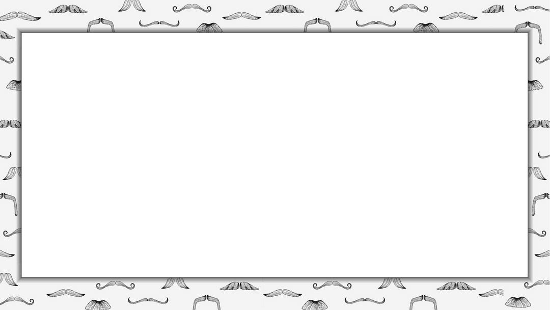 Teal Panel with Mustache Border on Transparent Background