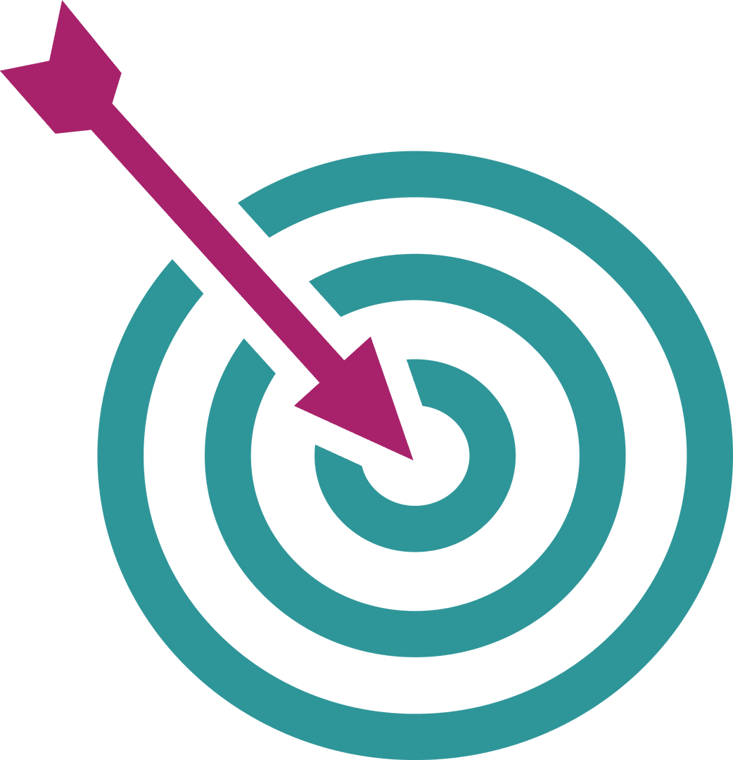 Arrow Hitting Bullseye on Transparent Background for Goal Achievement Theme