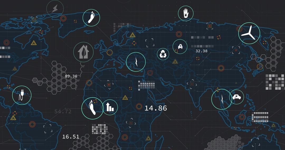 Global energy and environmental analytics dashboard visualizing geospatial metrics