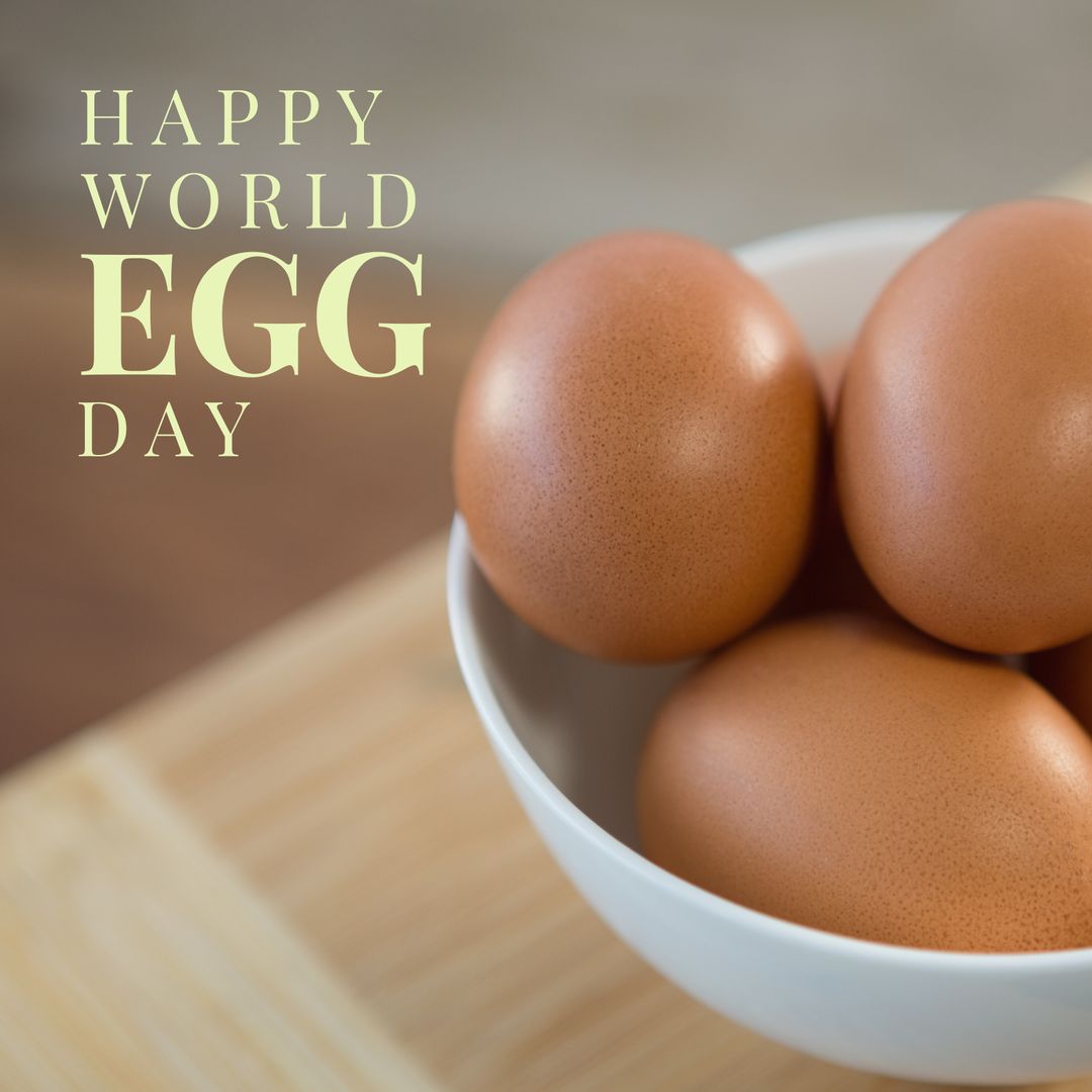 World Egg Day Celebration with Fresh Brown Eggs in Bowl