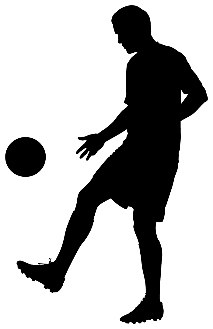 Dynamic Football Player Silhouette Transparent Design