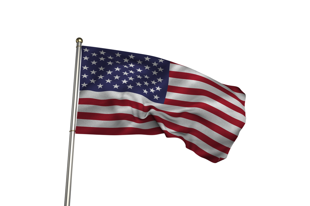 Transparent Waving United States Flag on Flagpole - Download Free Stock Images Pikwizard.com