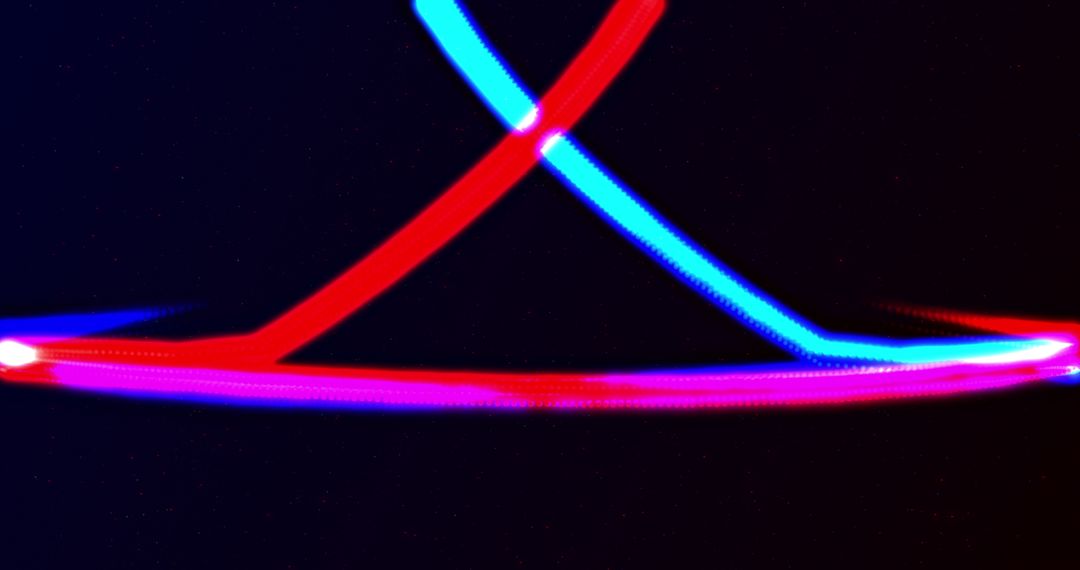 Intertwining Neon Lines with Vibrant Colors on Black Background