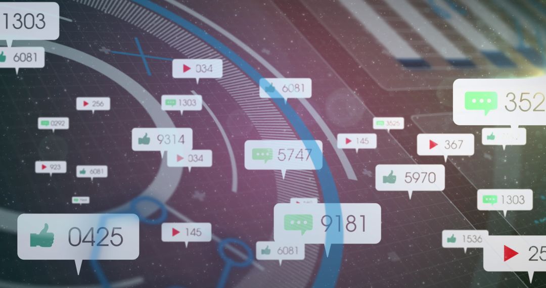 Futuristic Social Media Interface with Digital Data Concept