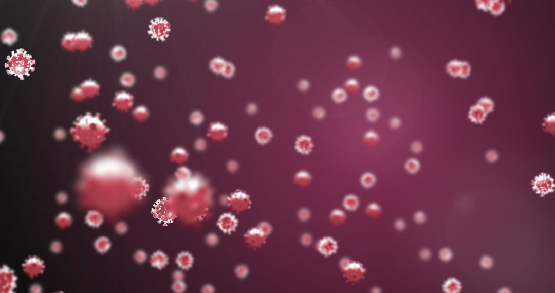 Floating 3D Rendered Coronavirus Particles in Gradient Space