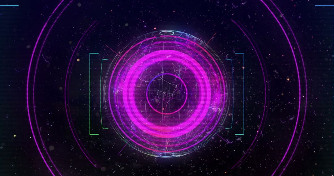 Futuristic Digital Interface with Spinning Globe