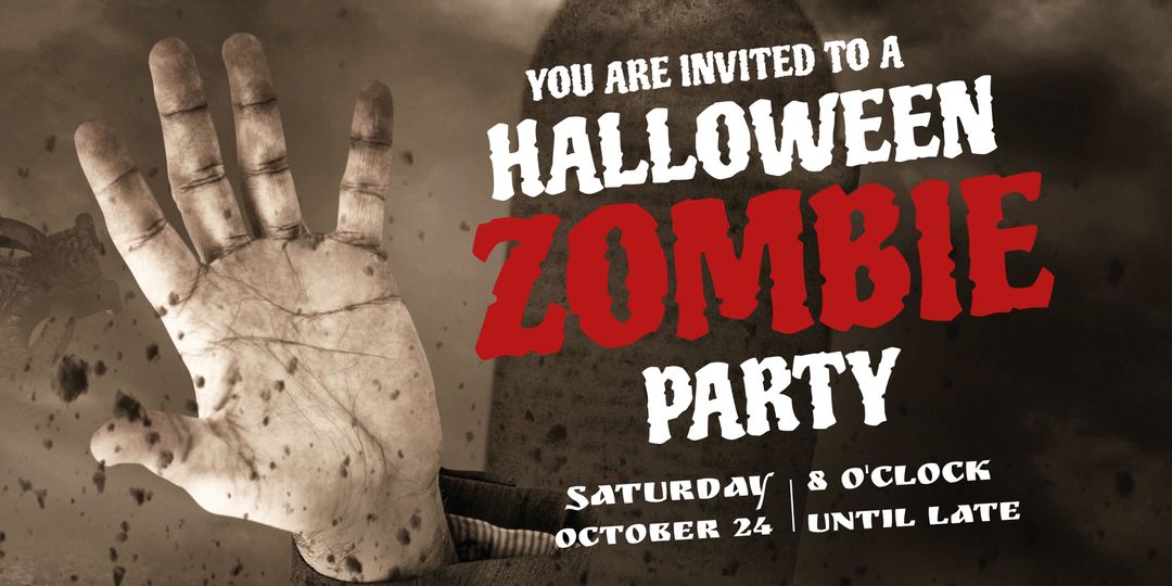 Zombie Hand Invitation for Spooky Halloween Party