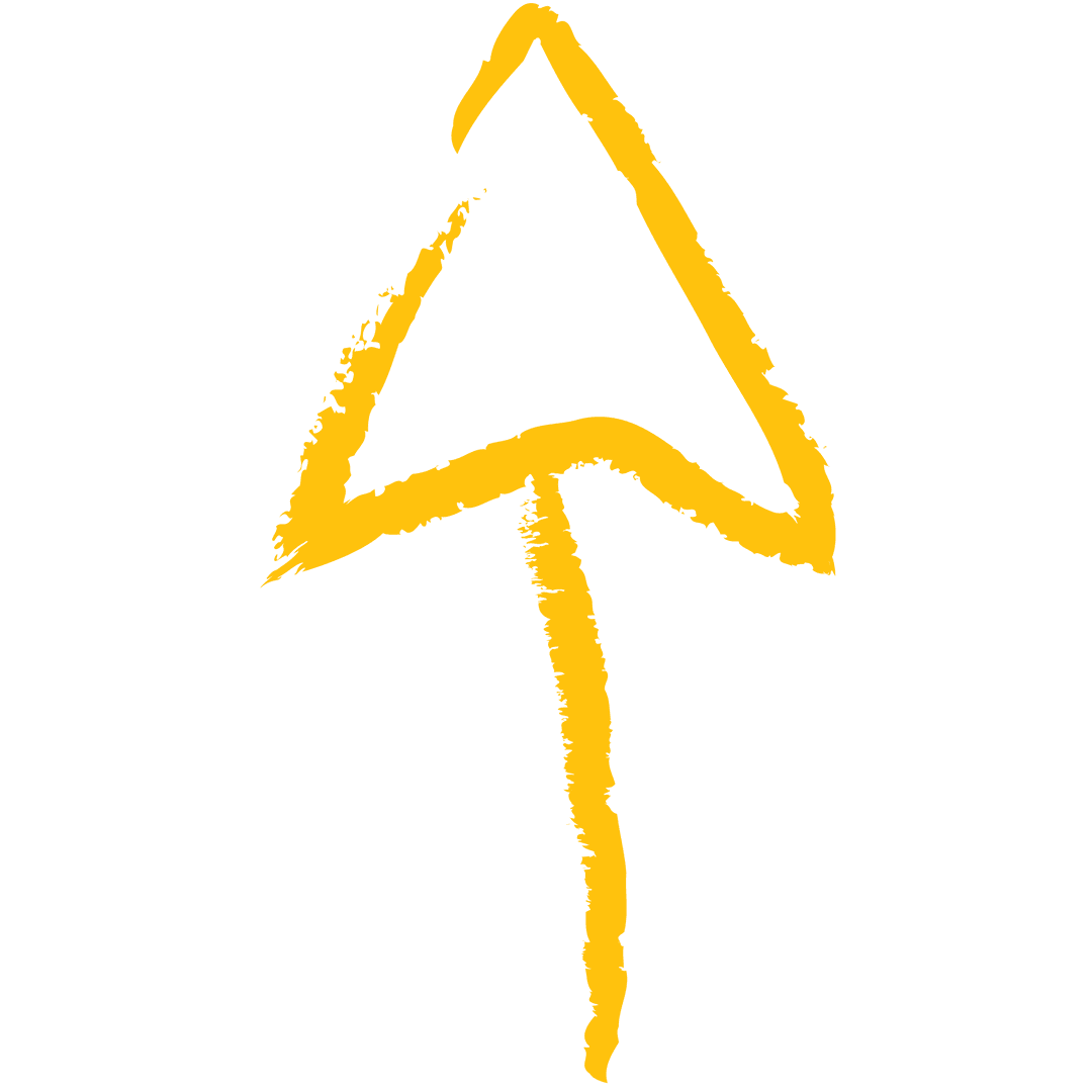 Yellow Arrow Pointing Up with Transparent Background