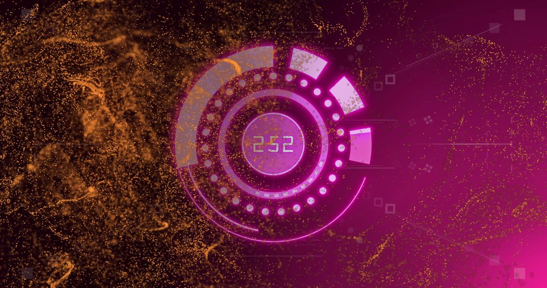 Futuristic Digital Interface with Glowing Particles