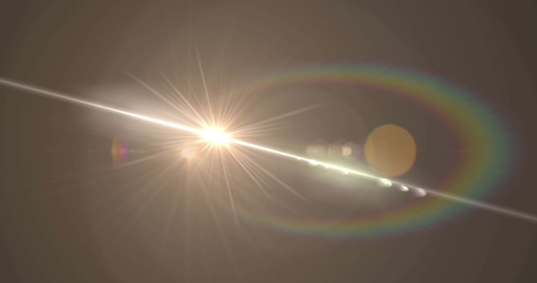 White Light Prism Beam and Lens Flare Effect on Grey