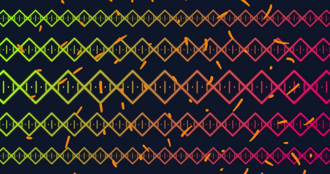 Vibrant Kaleidoscopic Shapes on Dark Background