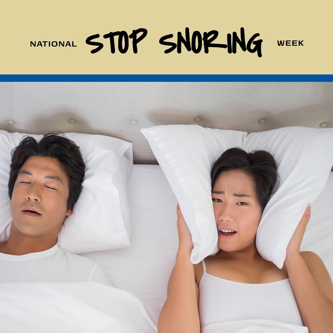 Couple in Bed Highlighting Snoring Issue for Awareness Week