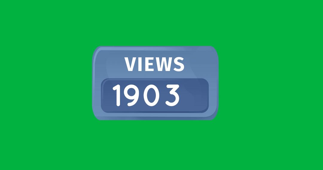 Dynamic View Counter Display on Green Background