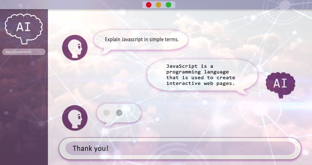 AI Chat Interface with Cloudy Background