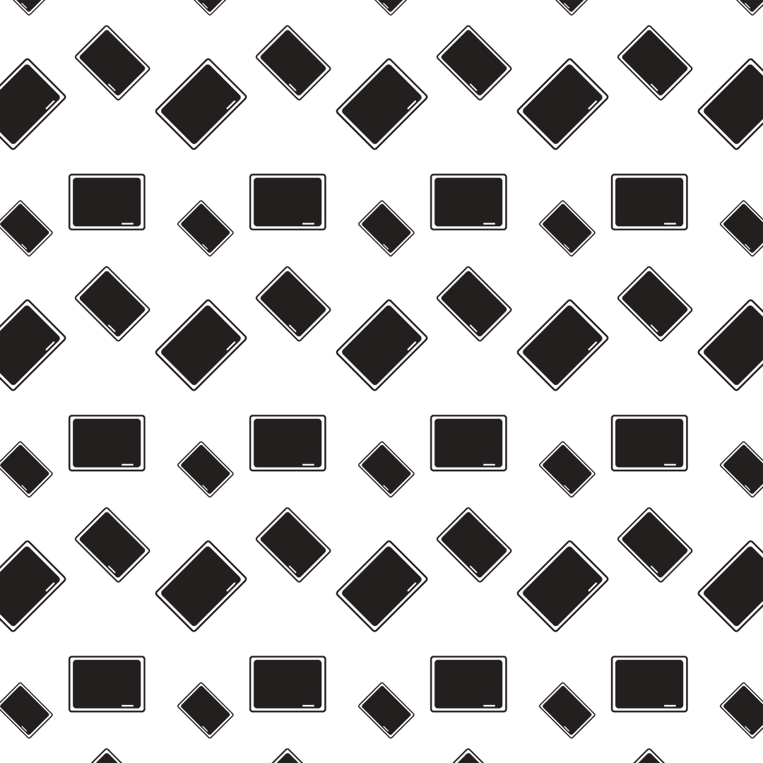 Seamless Pattern of Black Quadrilaterals on Transparent Background