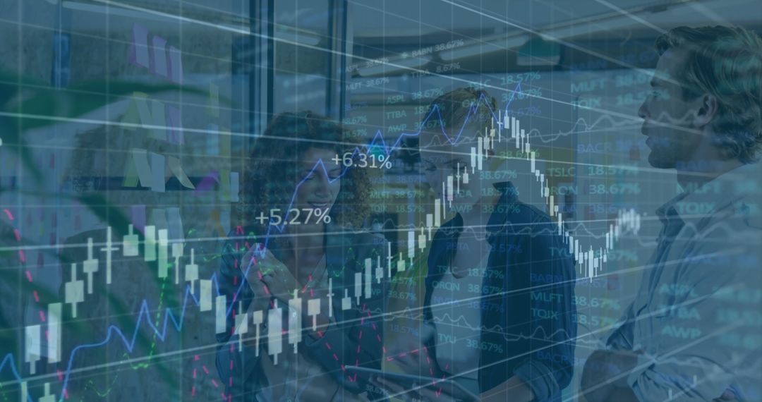 Team Analyzing Financial Charts and Forecasts in Modern Boardroom