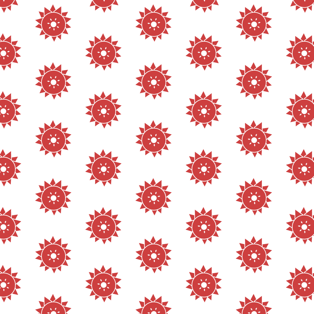 Seamless Red Floral Pattern on Transparent Background for Design Projects