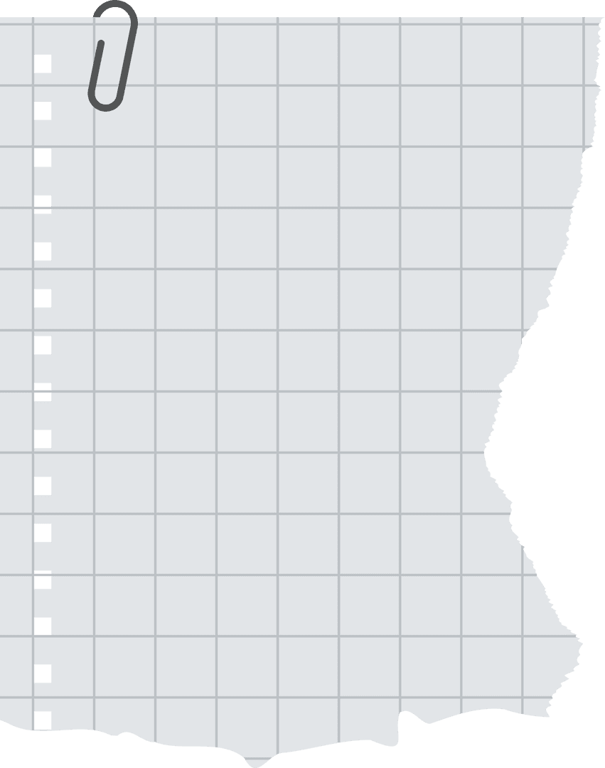 Transparent Graph Paper with Clip and Ripped Edges