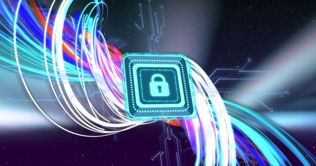 Digital Padlock Icon Representing Cybersecurity and Data Protection