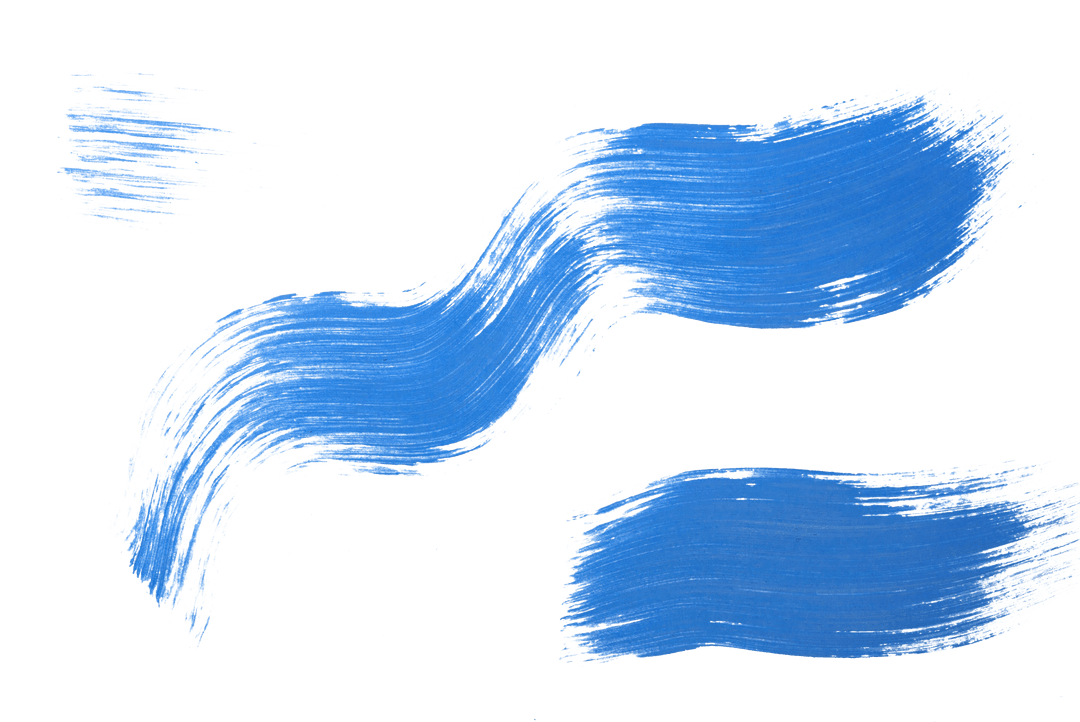 Blue Brushstroke Smudges Transparent Background Design