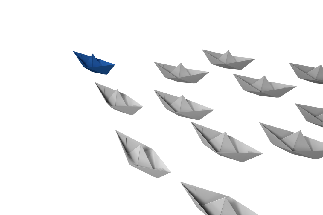 Transparent Leader Blue Paper Boat Leading White Paper Boats - Download Free Stock Images Pikwizard.com