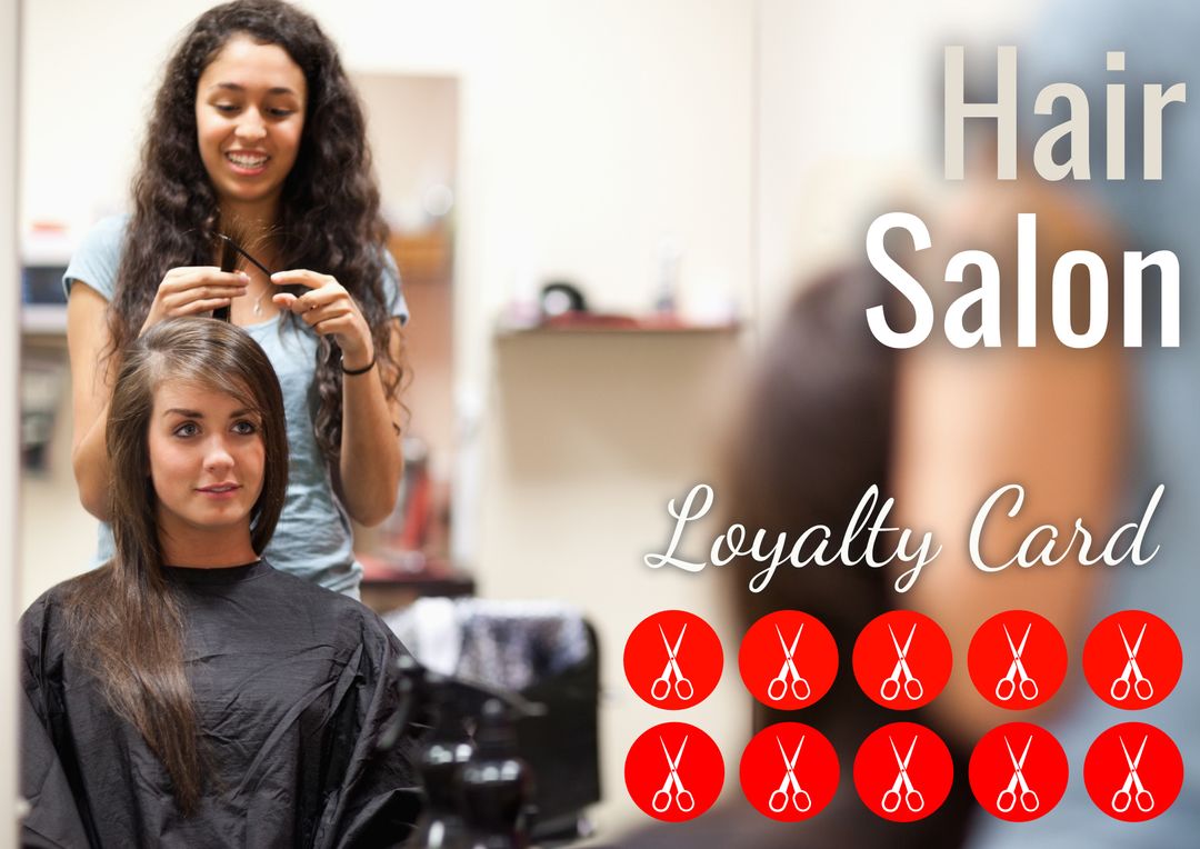 Loyalty Card Design for Hair Salon with Client and Stylist - Download Free Stock Templates Pikwizard.com