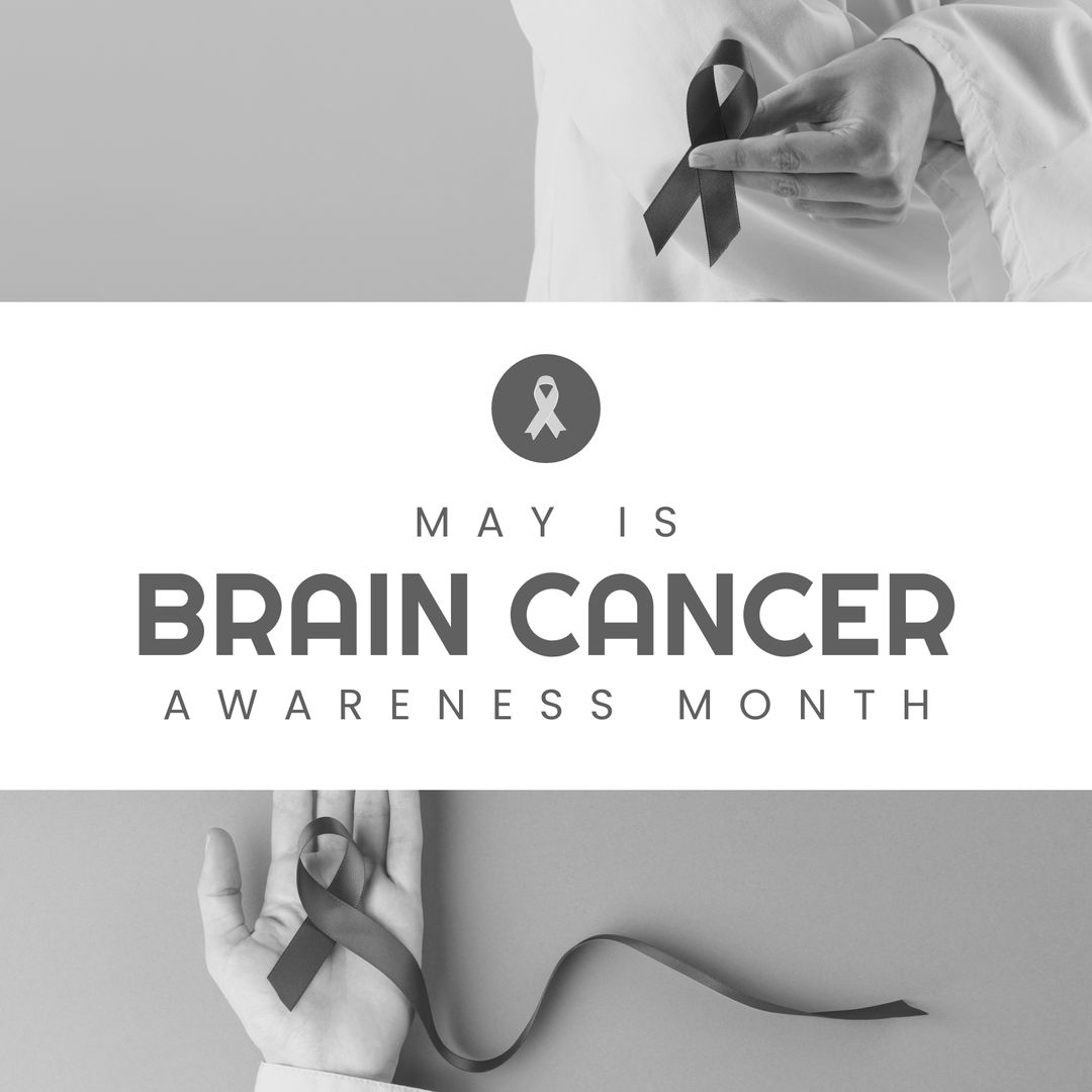 Brain Cancer Awareness Month Concept with Black Ribbon