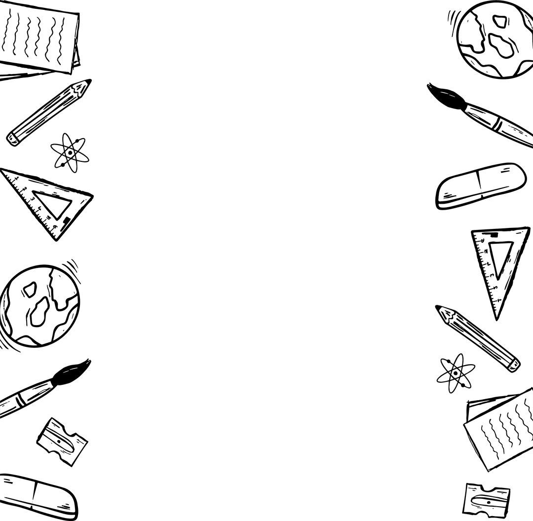 Transparent Artistic Education Border with Copy Space