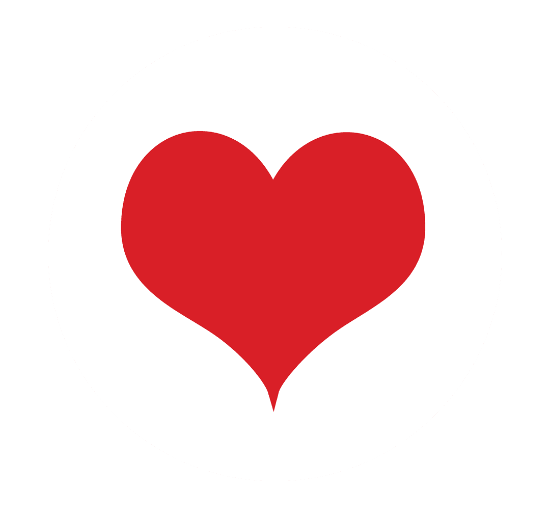 Transparent Red Heart Icon in White Circle