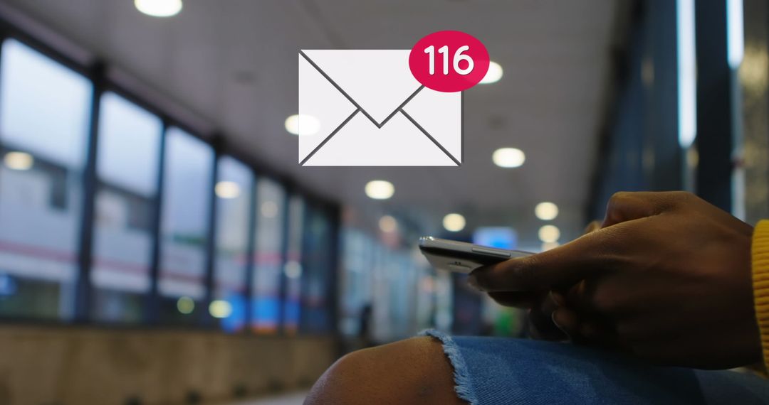 Busy Professional Receiving Email Buildup on Smartphone Task