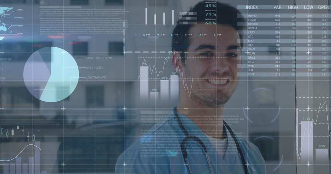 Smiling Doctor Using Futuristic Transparent Screen for Data Analysis
