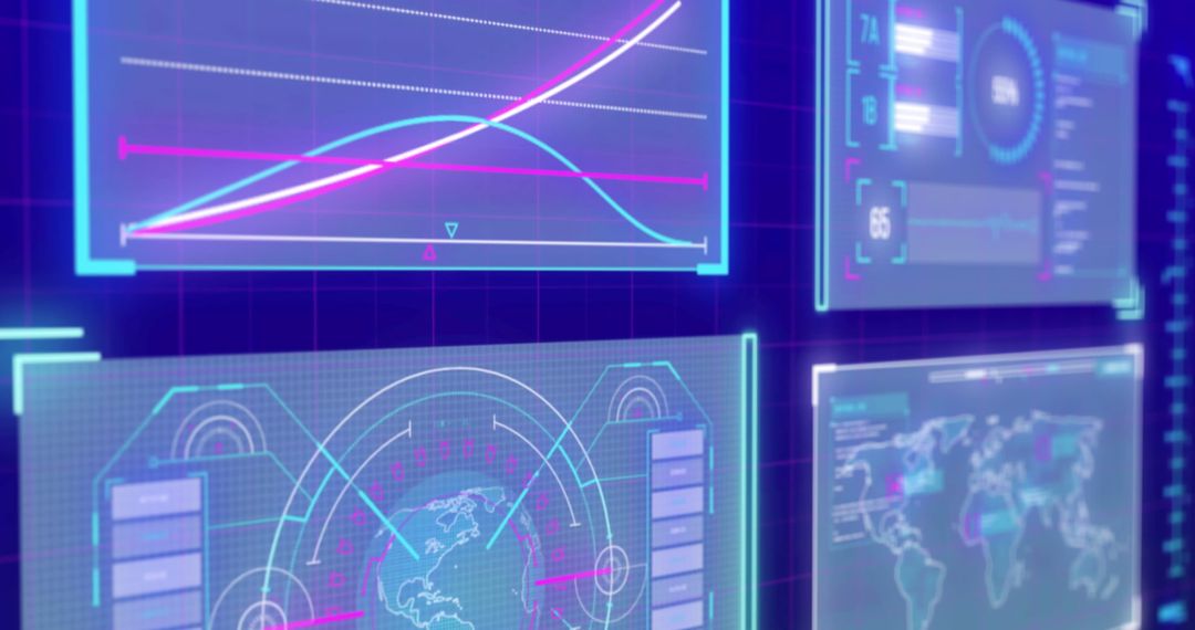 Digital Interface with Data and Global Maps Visualization - Free Images, Stock Photos and Pictures on Pikwizard.com