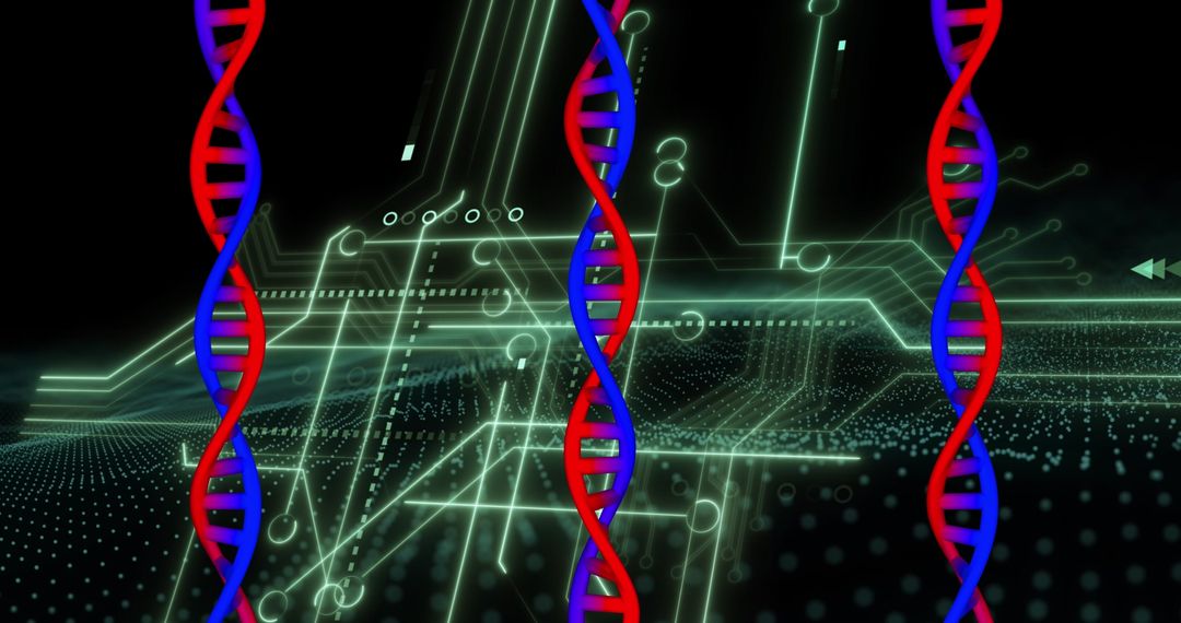 DNA Strands and Digital Tech Interface