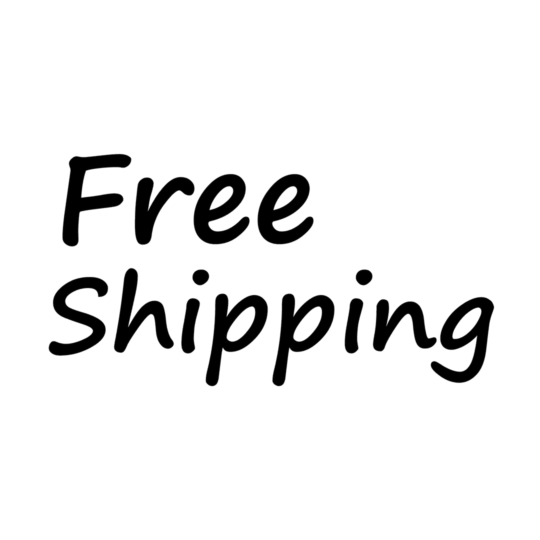 Free Shipping Text on Transparent Background for E-Commerce