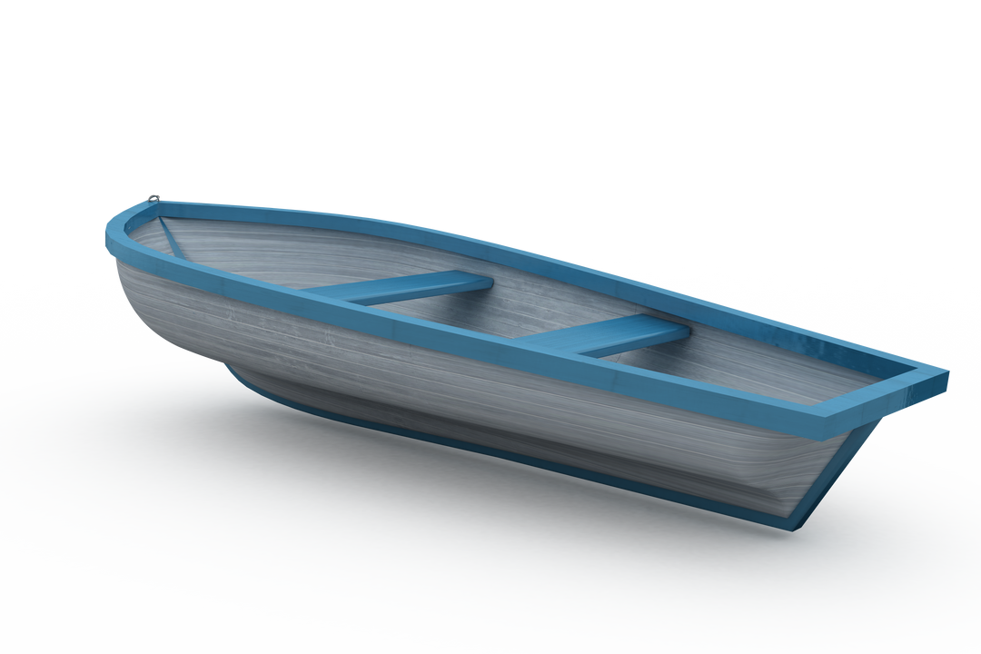 Blue and white painted wooden boat transparent background minimalist isolated vessel - Download Free Stock Images Pikwizard.com