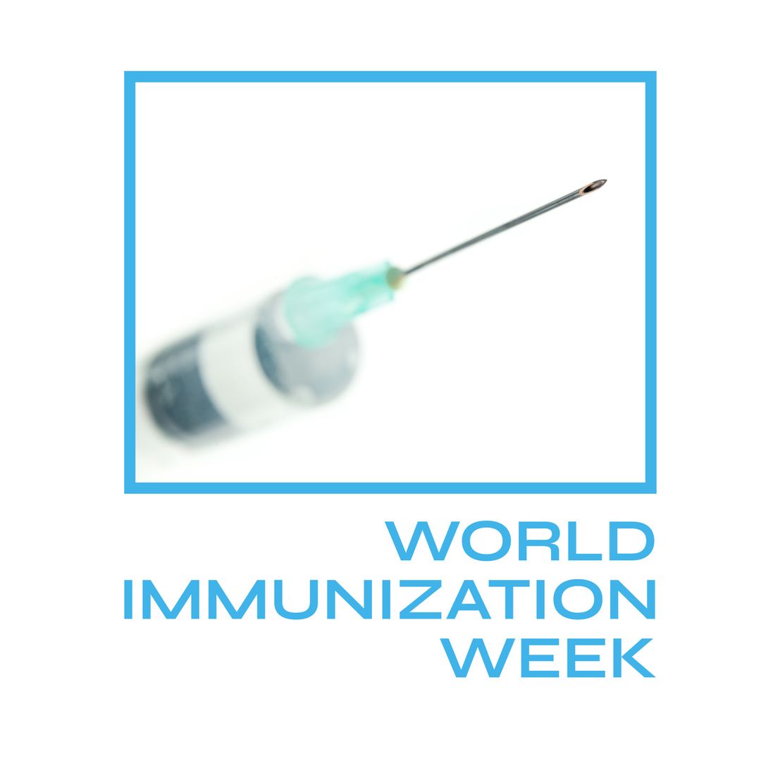 World Immunization Week Campaign Banner with Syringe Close-Up - Download Free Stock Templates Pikwizard.com