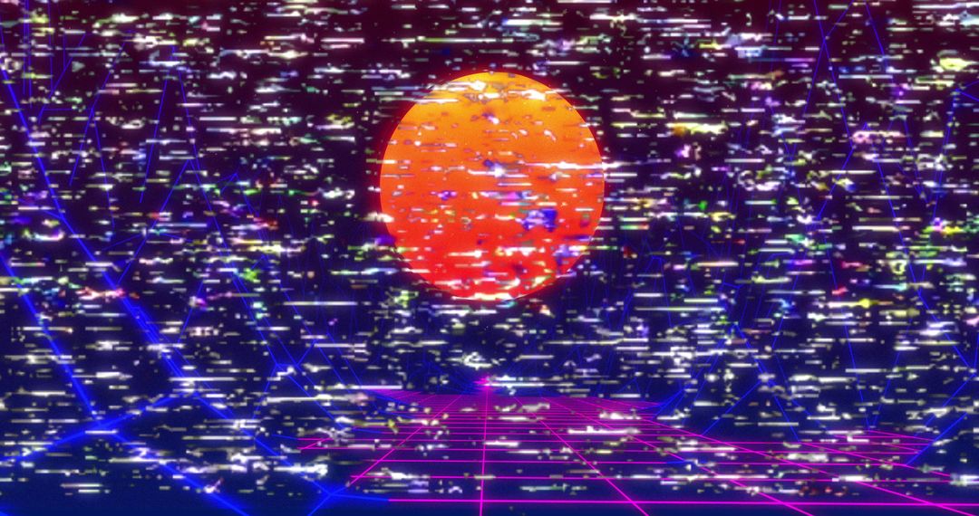 Abstract Vaporwave Background with Digital Sonnenzustand