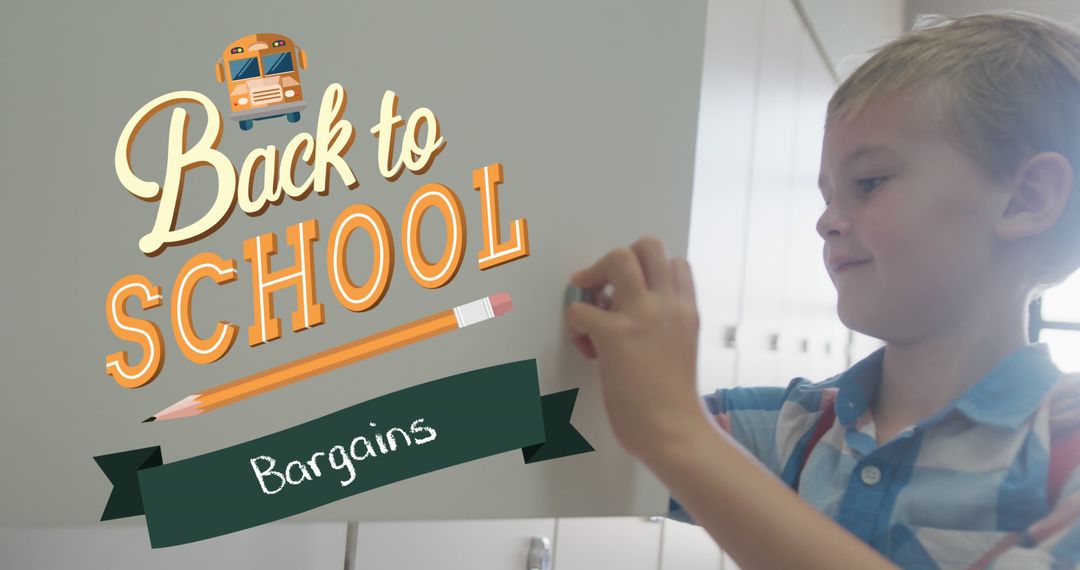 Happy Boy Embracing School Life with Back to School Theme