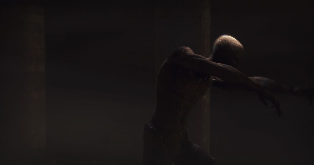 Zombie Mummy in Dark Crypt Suggesting Fear and Horror