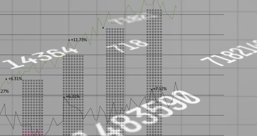 Abstract Financial Data Display with Dynamic Numbers