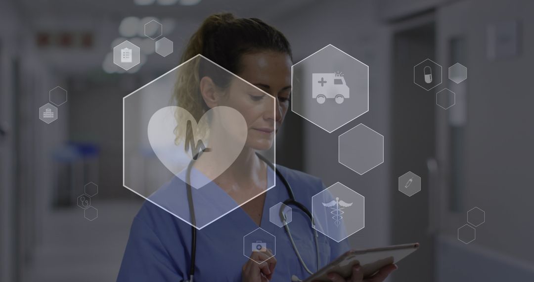 Health Technology Interface with Healthcare Professional in Focus