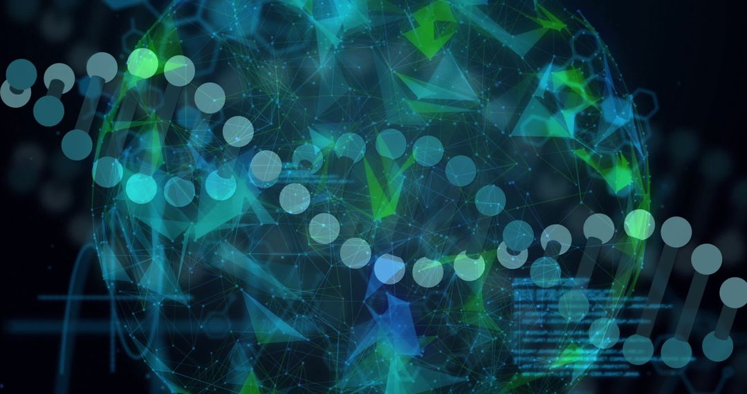 Abstract DNA Strand and Global Connections Concept