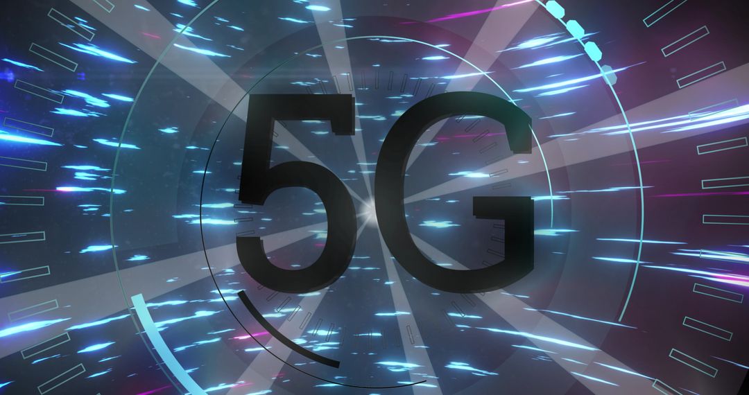 5G Network Digital Interface with Glowing Tunnel