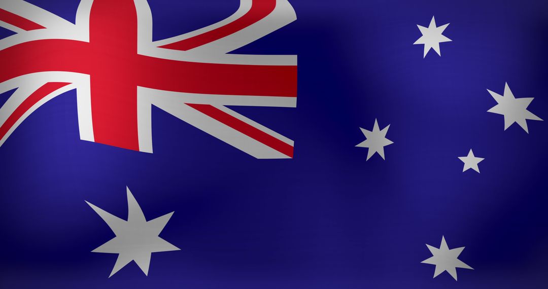 Australian Flag Waving with National Pride and Symbols