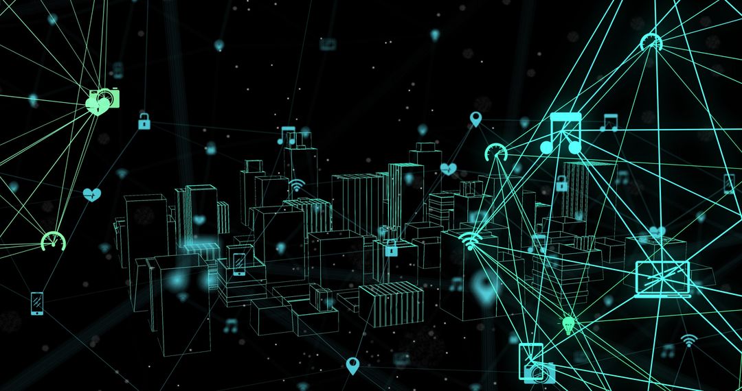 Futuristic Digital Network with IoT in Urban Cityscape